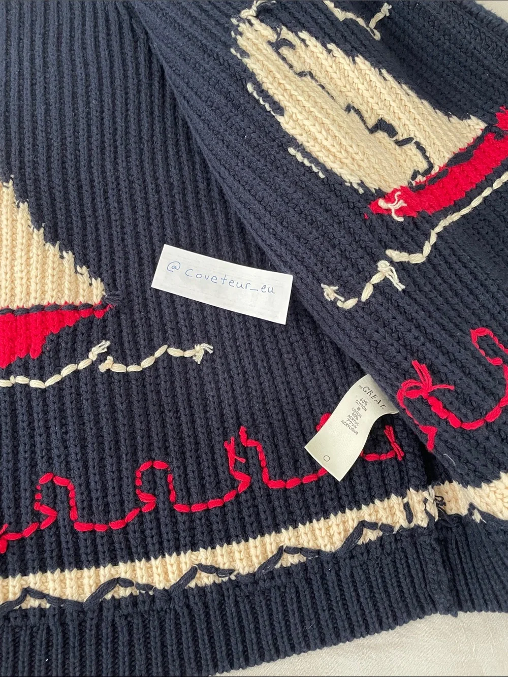 The Great. The Sailboat Lodge Cardigan in navy. Size 1. - Picture 4 of 8